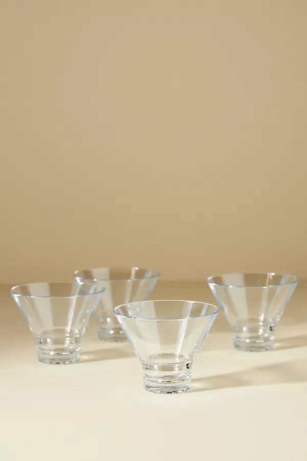 Tossware Tritan Stemless Martini Glasses, Set of 4 By Tossware in Clear Size S/4 coupe | Anthropologie (US)