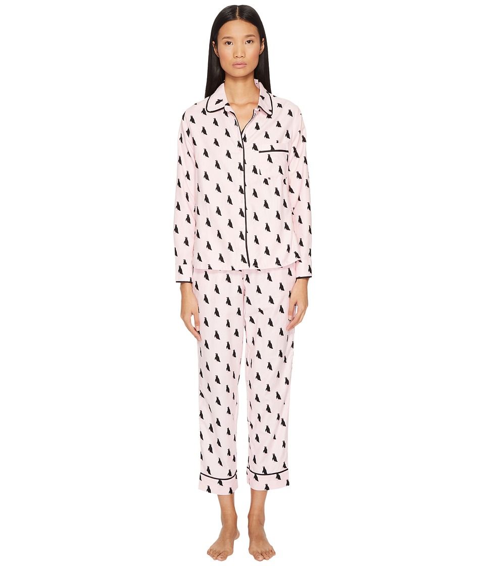 Kate Spade New York - Classic Brushed Twill Pajama Set - Gift Packaged (Penguins) Women's Pajama Sets | Zappos