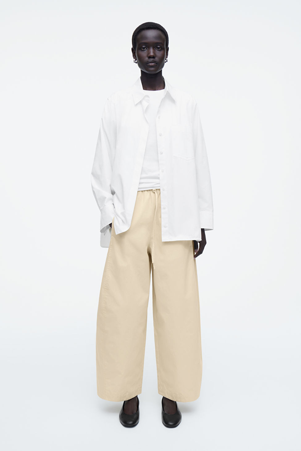 ELASTICATED BARREL-LEG TROUSERS | COS UK