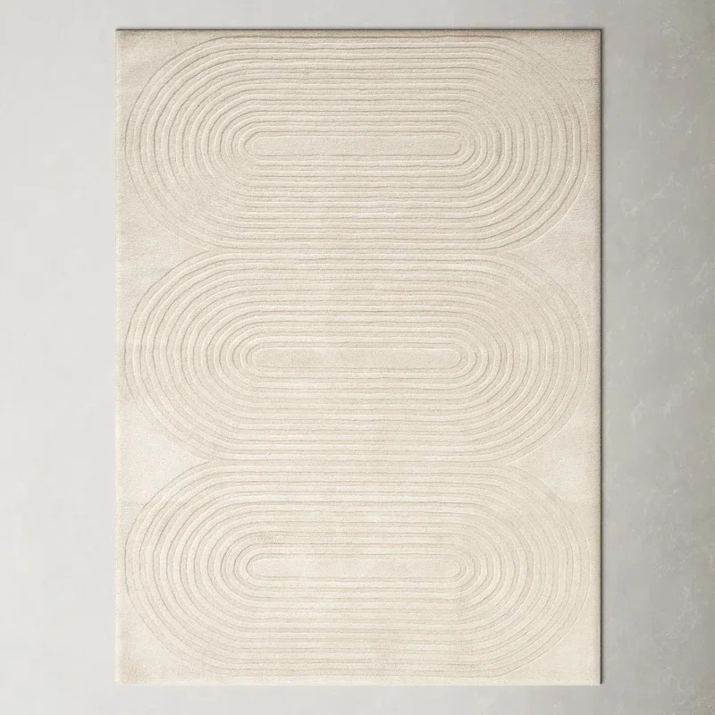 Tillie Handmade Hand Tufted Wool Ivory Rug | Wayfair North America