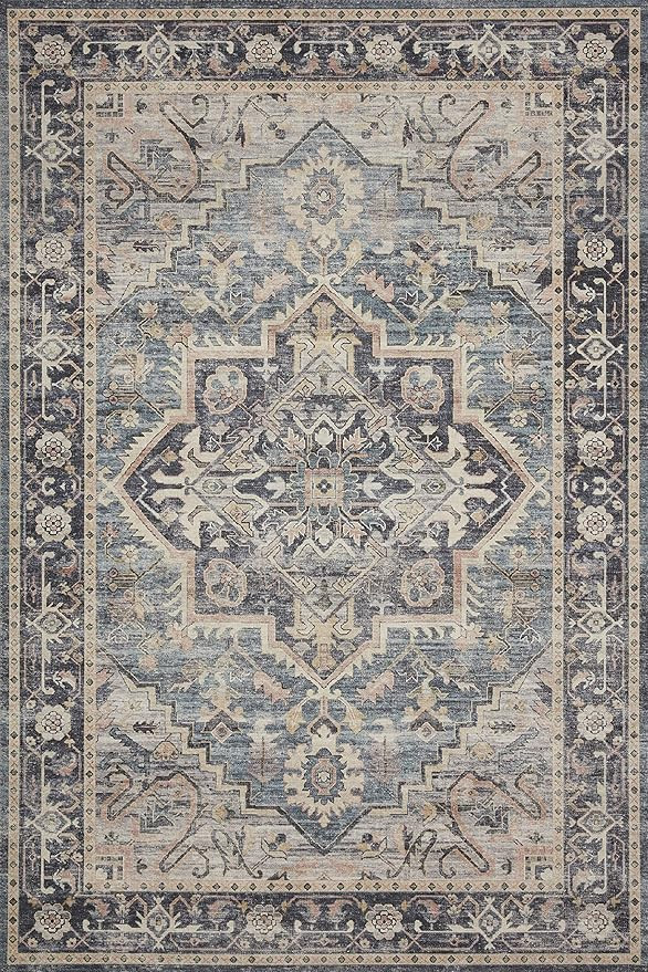 Loloi II Hathaway Collection HTH-01 Navy / Multi, Traditional 7'-6" x 9'-6" Area Rug | Amazon (US)