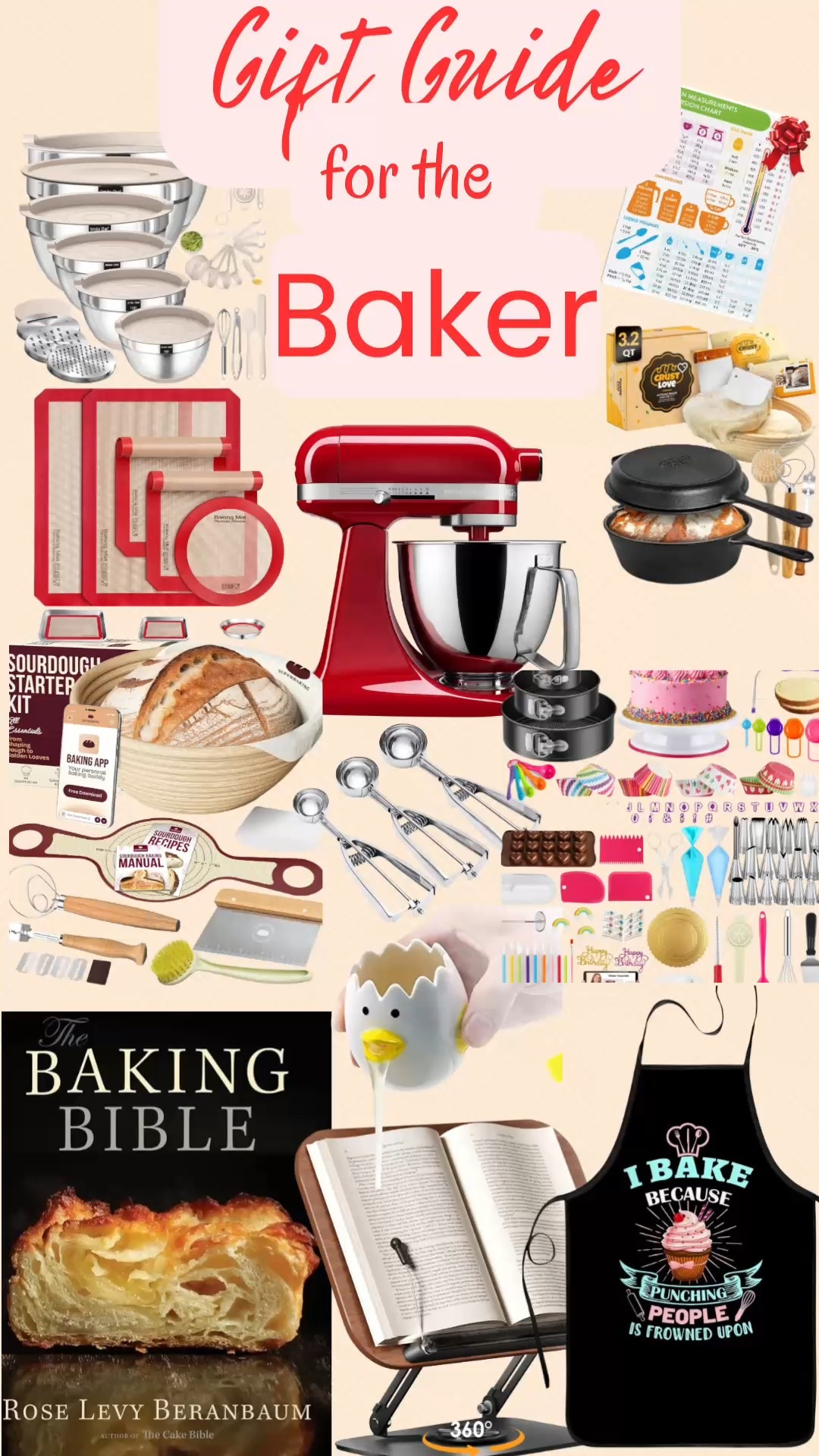 If you have someone who loves to bake, this is the ultimate gift guide for you!
Standing mixer, The Baking Bible, cookbooks, sourdough starter kit, baking essential, aprons, funny aprons, cooking, kitchen must haves, silicone baking mats


#LTKHoliday #LTKfoodie #LTKGiftGuide