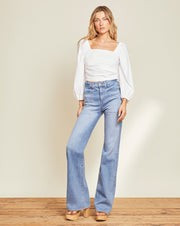 Crosbie Wide-Leg Jean | Patch Pockets | Veronica Beard