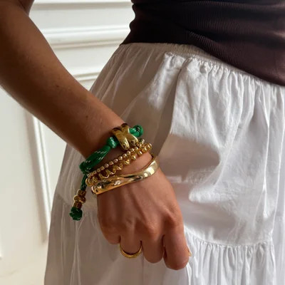 Knotty Initial Bracelet - Bright Green | BaubleBar