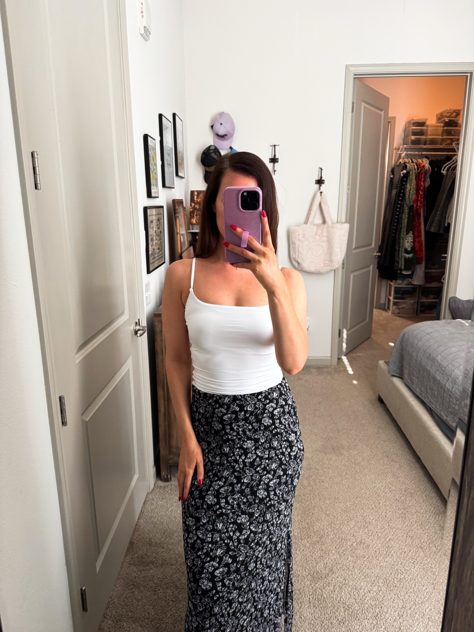 Tank top // Amazon finds // midi skirt // summer outfit // spring // under $50 // office // white cami

#LTKdayinmylife #LTKootd #LTKgrwm