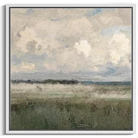 Amazon.com: MUDECOR Framed Canvas Print Wall Art Pastel Blue Cloud Country Skyline Nature Wildern... | Amazon (US)