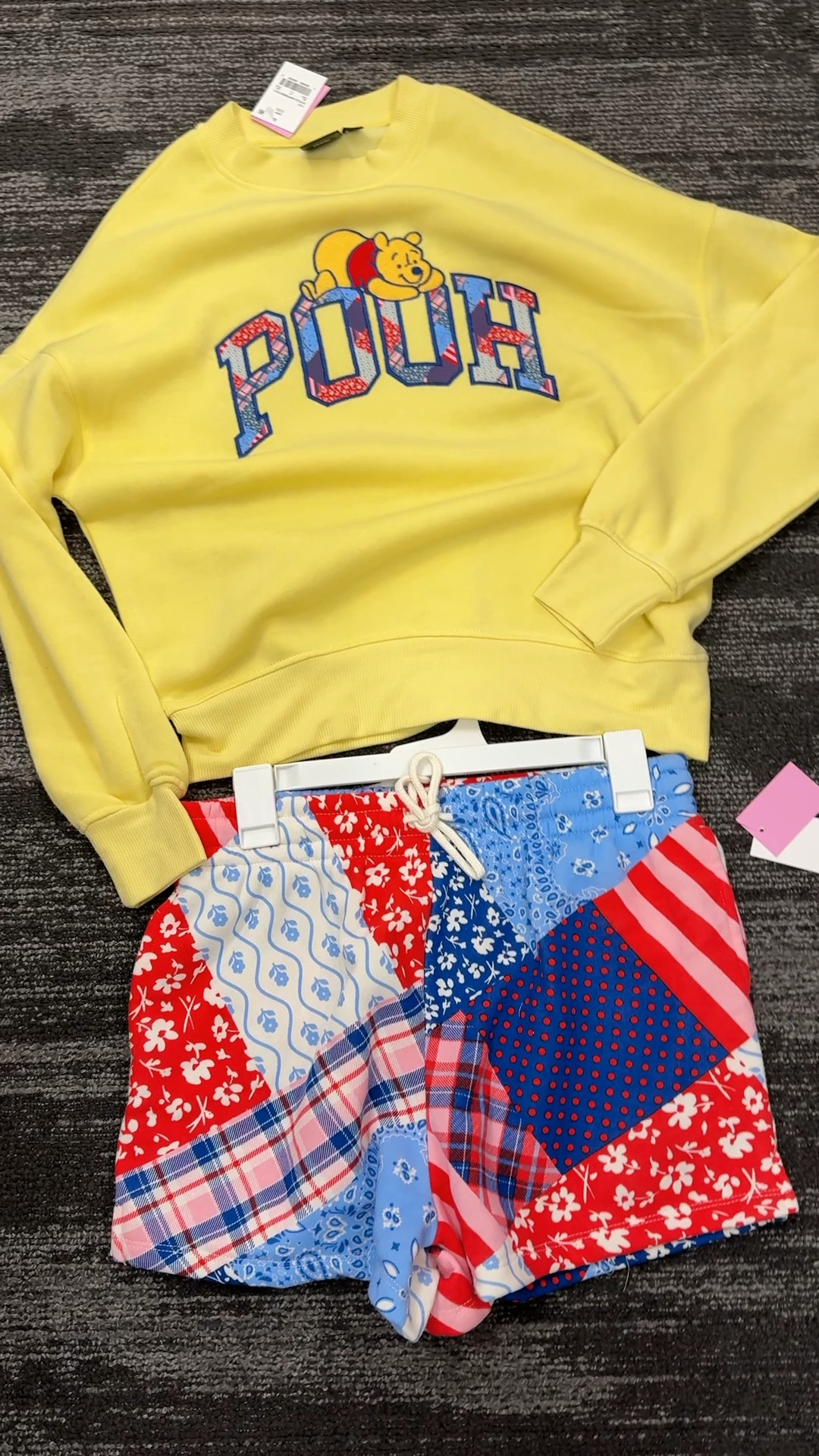 I have been waiting for this to go online! How cute is this Pooh crew neck with shorts that match the print of the writing?! The sweater is sooooo soft! 

#LTKgrwm #LTKootd