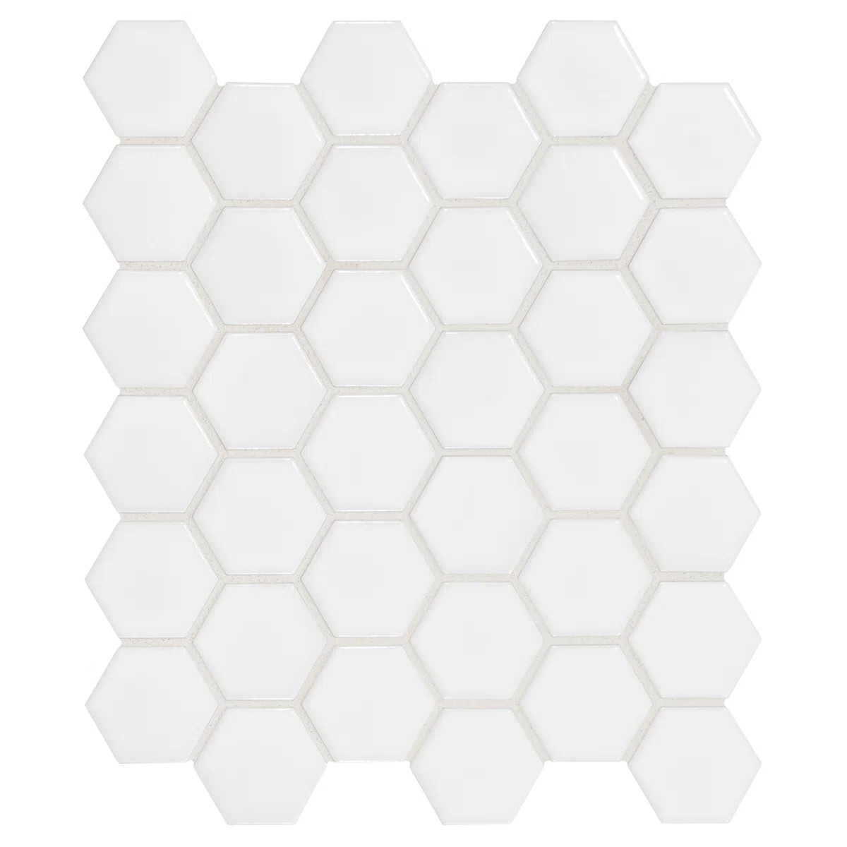 Silica White Hexagon 11 in. x 13 in. Matte Porcelain Mosaic Floor and Wall Tile | Wayfair North America