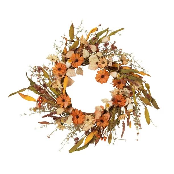 Gerson 22-Inch Diameter Harvest Wreath with Fall Flowers and Berries | Walmart (US)