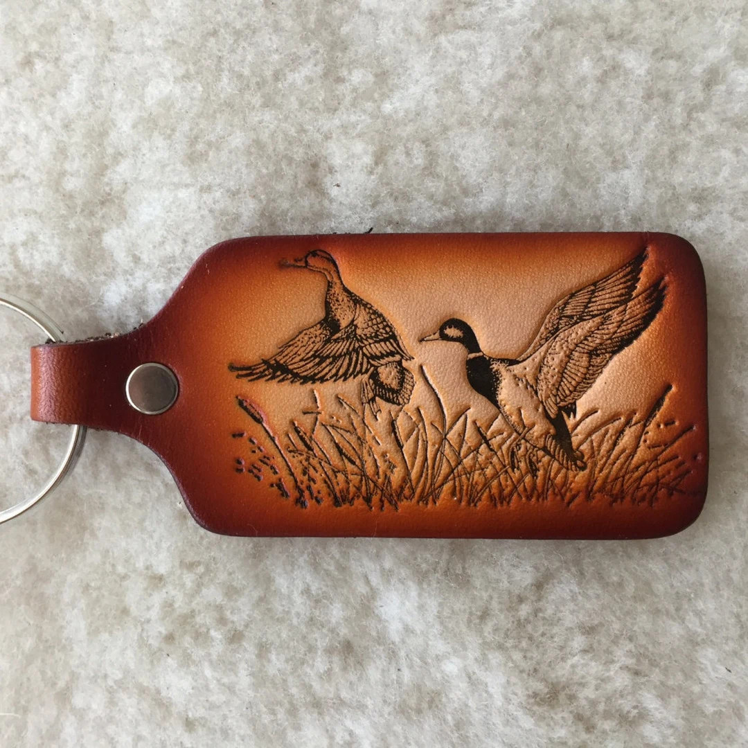 Handmade Leather Duck Key Tag - Etsy | Etsy (US)