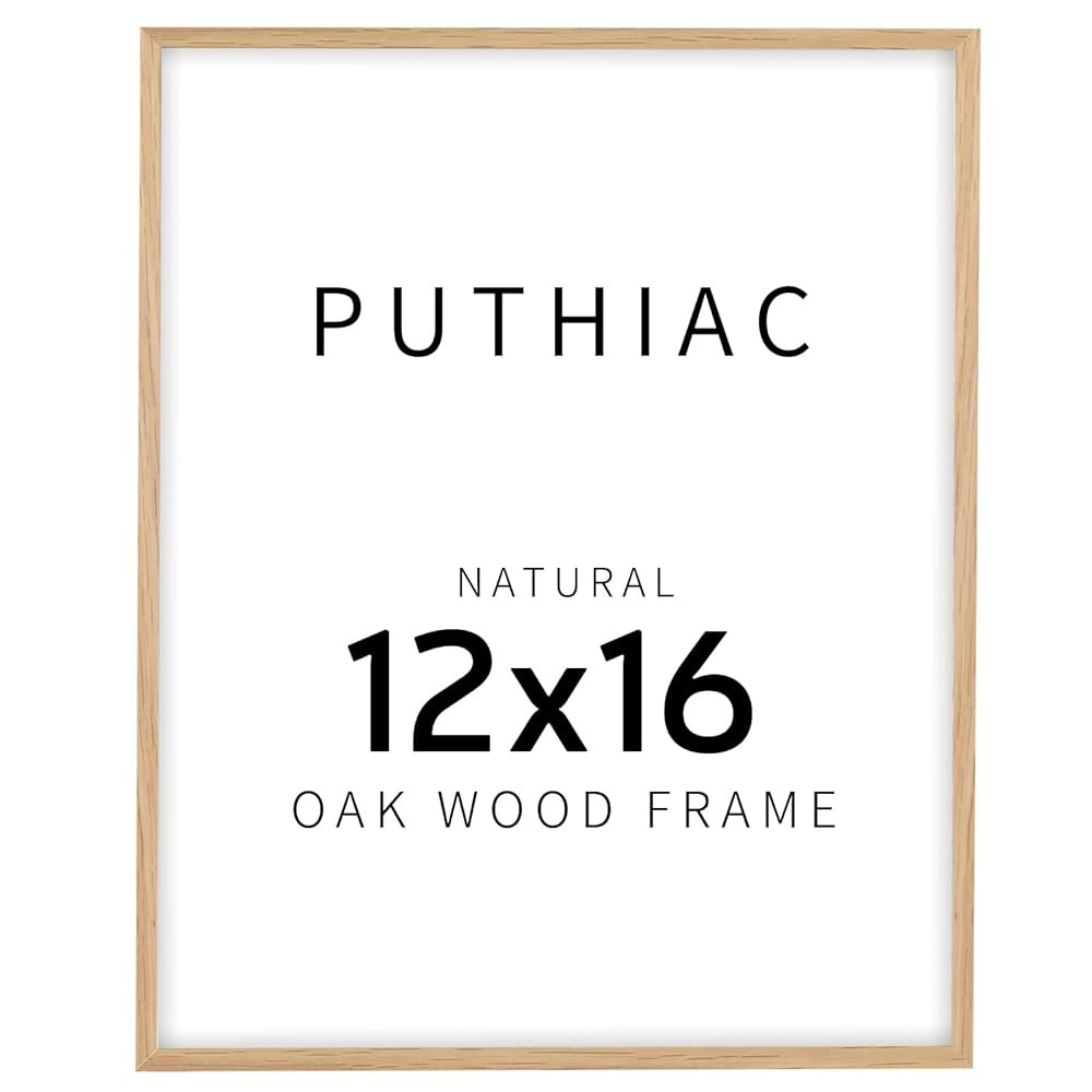 12x16 Oak Wood Picture Frame - Minimalist 12x16 Poster Frame, 12"x16" Picture Frame Wood, Natural... | Amazon (US)