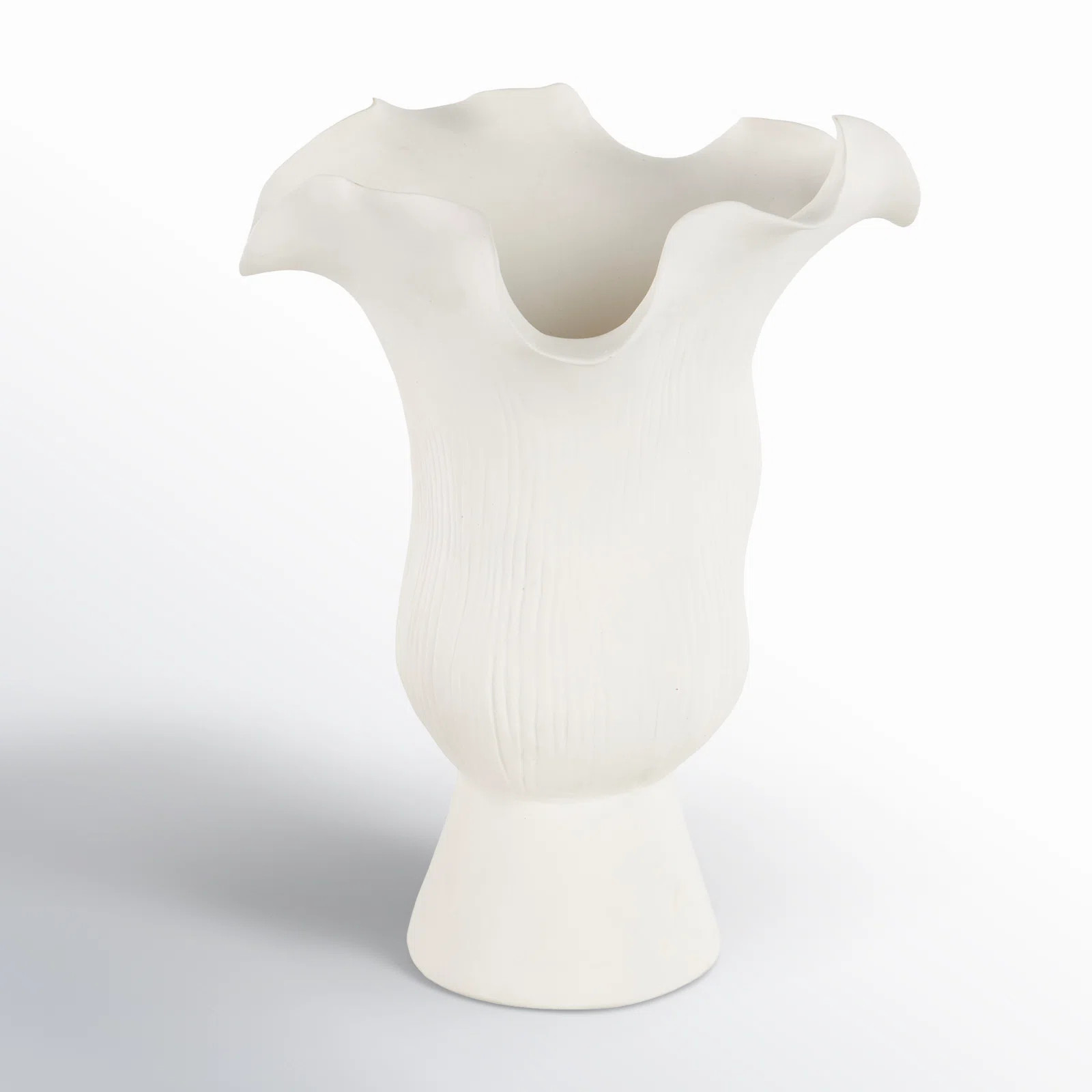 Bia Cole And Ceramic Floral Inspired Abstract Vase With Linear Grooves | Joss & Main