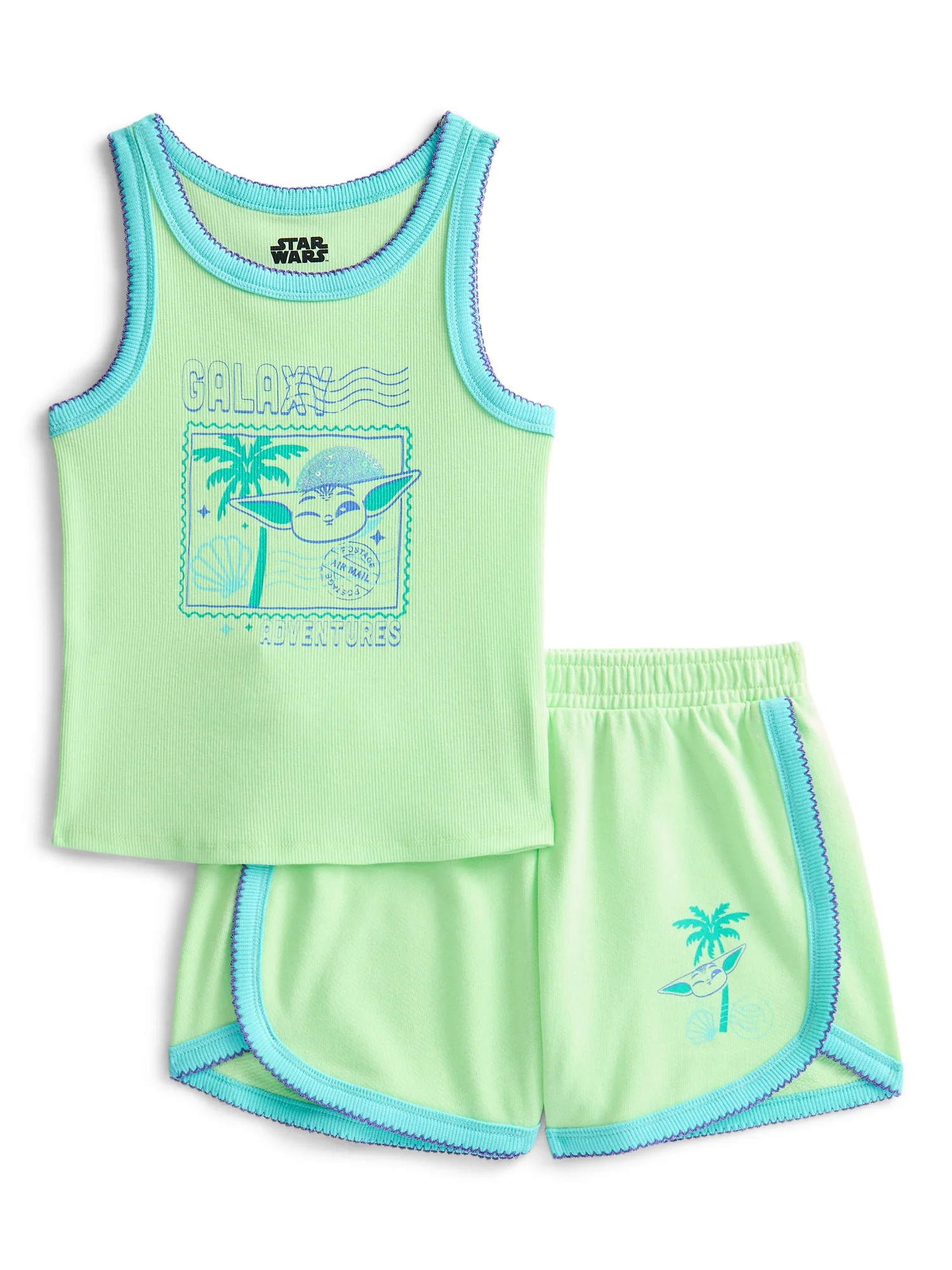 Grogu Girls Graphic Tank Top and Matching Shorts Set, 2-Piece, Sizes 4-16 | Walmart (US)