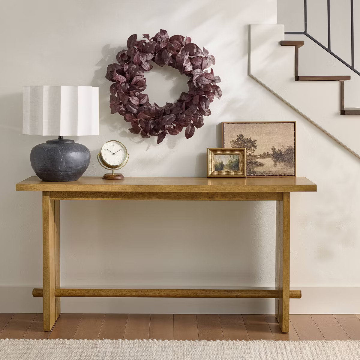 26" Black Plum Leaf Fall Wreath - Hearth & Hand™ with Magnolia | Target