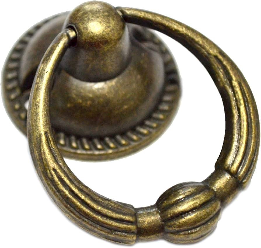 8 Pcs Bronze Drawer Ring Pulls Vintage Decorative Handles Antique Knobs with Screws for Furniture... | Amazon (US)