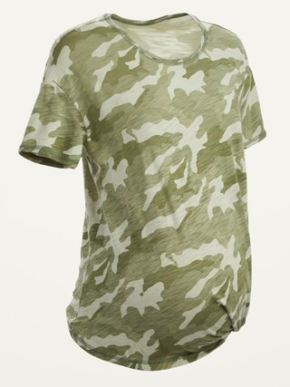 Maternity Twist-Hem Crew-Neck Easy Tee | Old Navy (US)