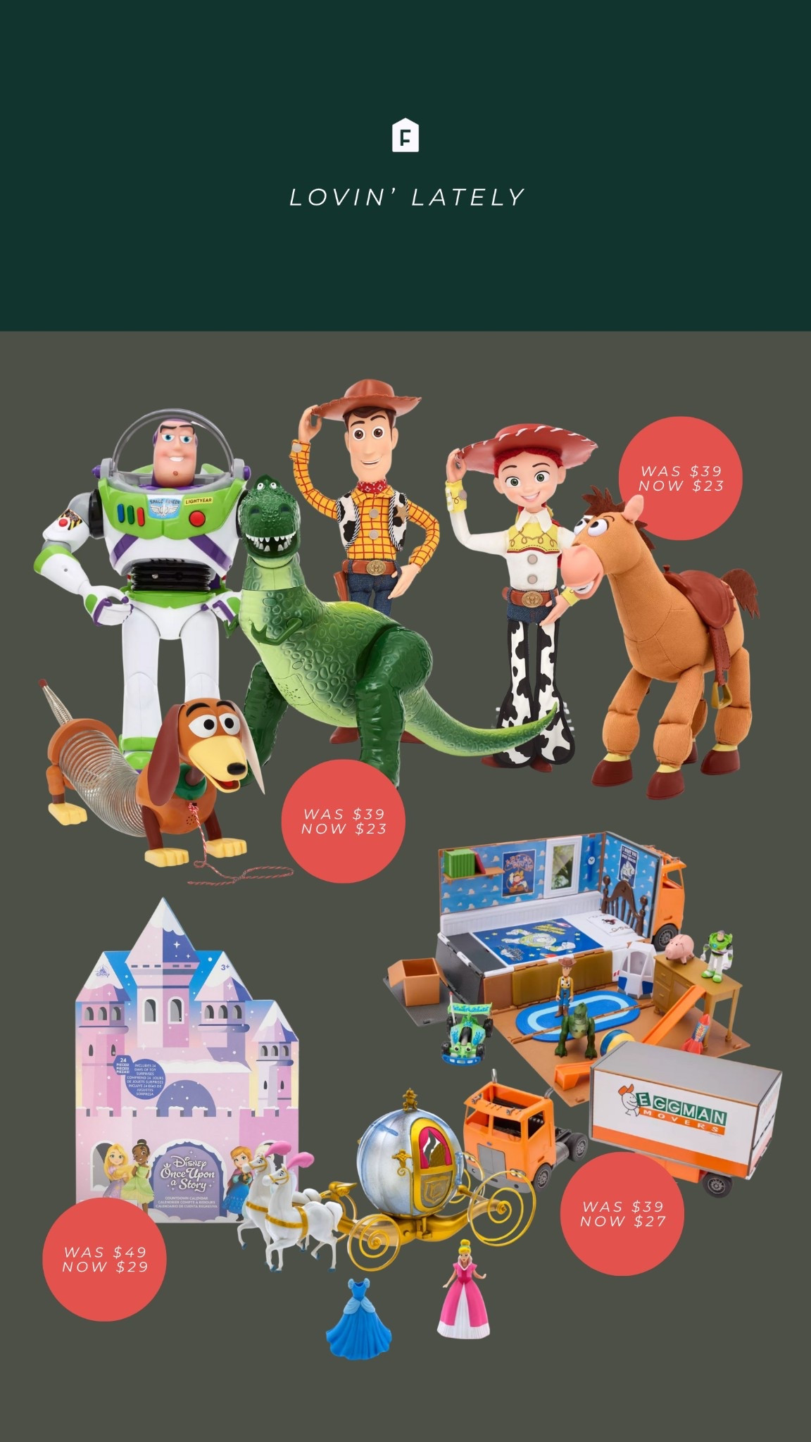 We’ve had Toy Story on nonstop at our house and when I saw these were on sale I had to share! Also that advent calendar is 😍