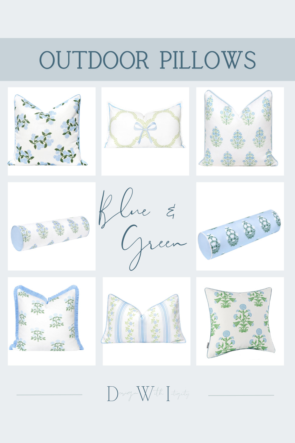 Blue and green is one of my favorite color combinations for outdoor spaces because it feels fresh, timeless, and effortlessly layered. These curated pillow pairings mix delicate florals, tailored stripes, botanical motifs, and playful trims to create a collected designer look. By combining different pattern scales while keeping the palette cohesive, you can instantly give your patio, porch, or backyard seating a polished refresh.

Tap through to shop each pillow and create your own custom outdoor pillow combination.

#OutdoorDecor #PatioStyling #OutdoorLiving

outdoor pillows, patio pillows, blue and green decor, outdoor cushion covers, pillow pairings, botanical pillows, floral pillows, lumbar pillows, coastal patio decor, garden inspired decor, outdoor styling, patio refresh, backyard decor, Amazon home finds, shop the look 

 #LTKSeasonal #LTKHome