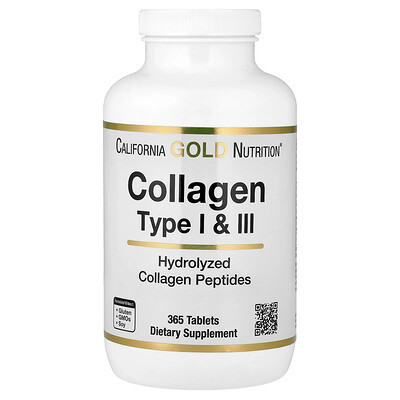 California Gold Nutrition, Hydrolyzed Collagen Type I & III, 365 Tablets | iHerb