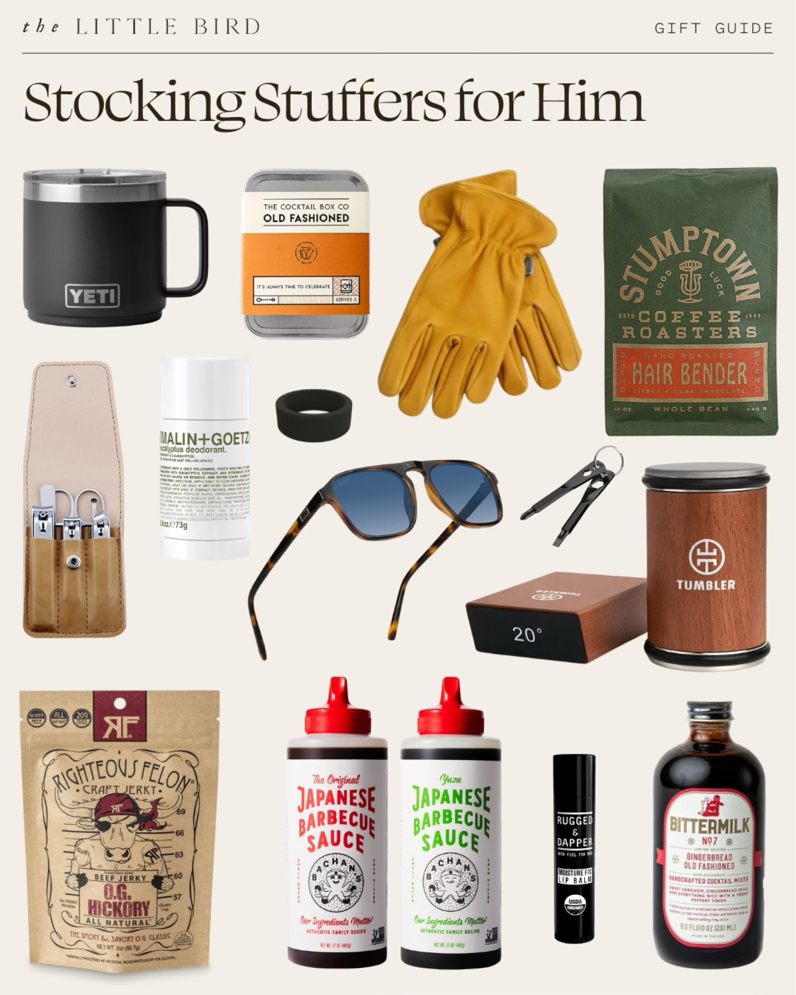 Looking for the best stocking stuffers for him? And all from Amazon?! This gift guide is packed with unique and practical ideas he’ll love. From YETI mugs and Malin + Goetz eucalyptus deodorant to handcrafted jerky and Japanese barbecue sauce, these thoughtful gifts cover every interest. Perfect for the coffee lover, cocktail enthusiast, or outdoor adventurer. Shop now to make his holiday special!


#LTKMens #LTKHoliday #LTKFindsUnder50