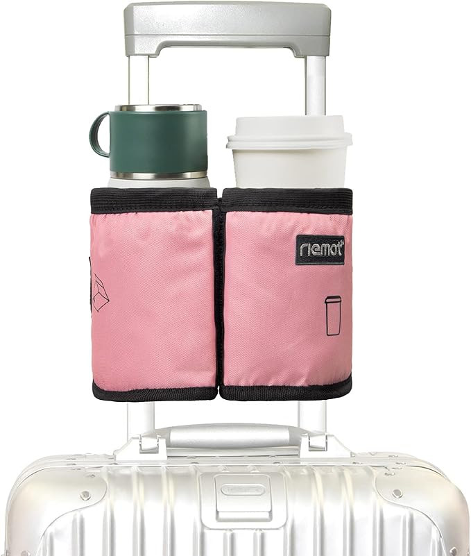 riemot Luggage Travel Cup Holder Free Hand Drink Caddy - Hold Two Coffee Mugs - Fits Roll on Most... | Amazon (US)