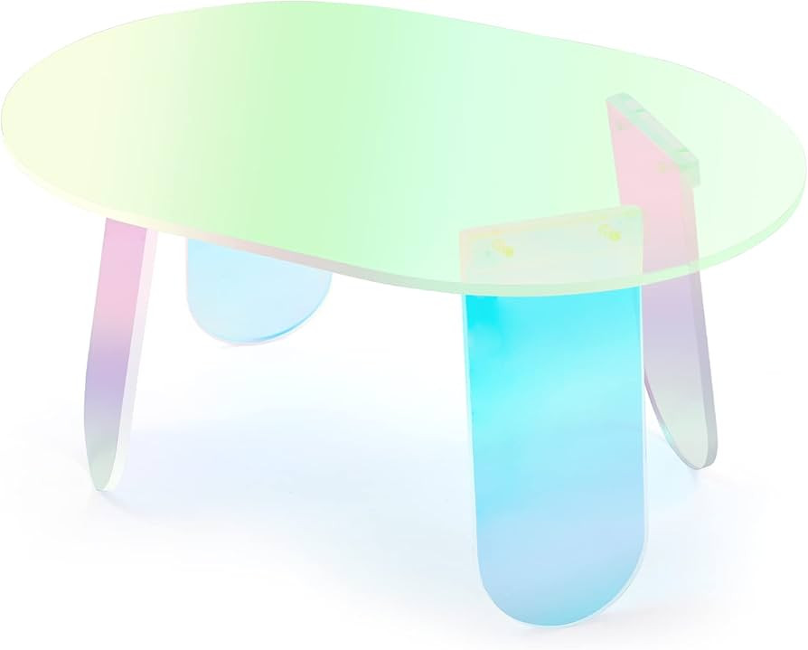 KSacry Acrylic Coffee Tables Modern Accent Night Stand Iridescent Table Coffee Table Side Table R... | Amazon (US)