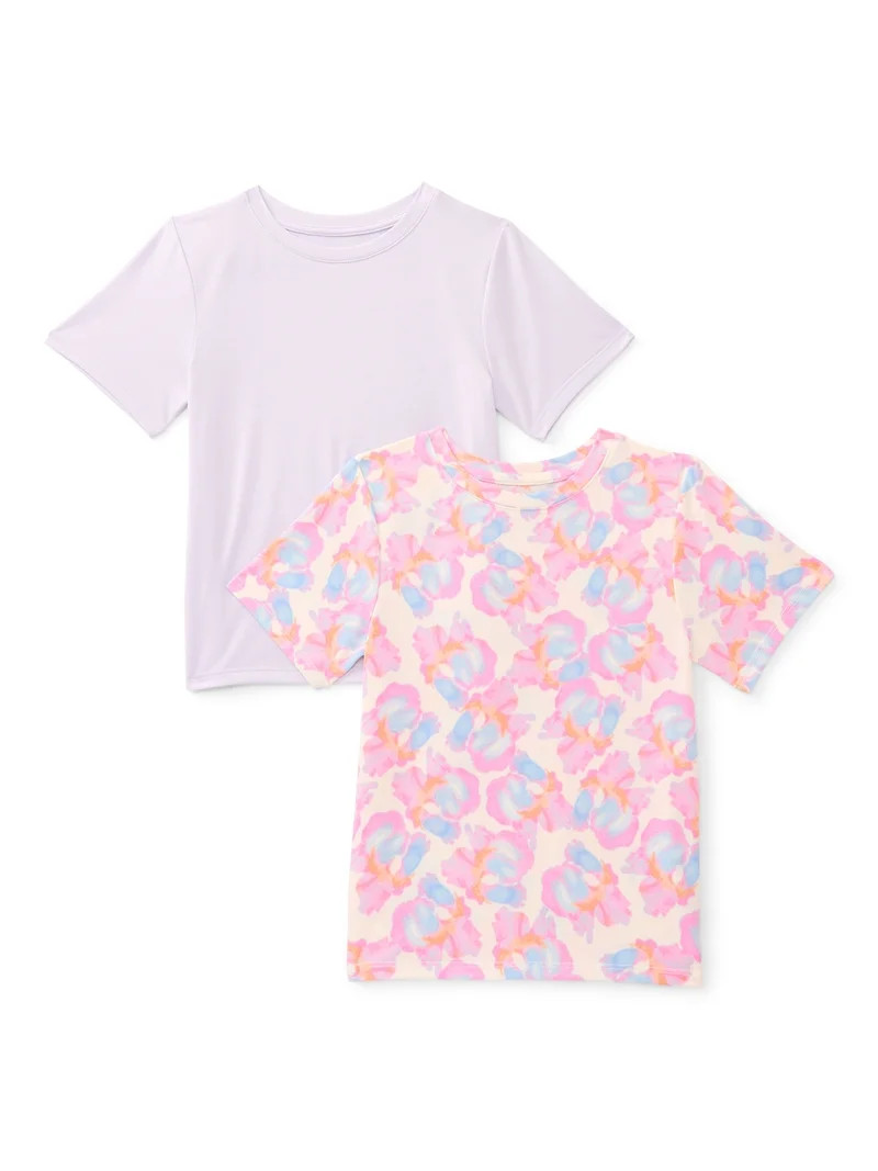 Athletic Works Girls Active Tee with Short Sleeves, 2-Pack, Sizes 4-18 & Plus | Walmart (US)