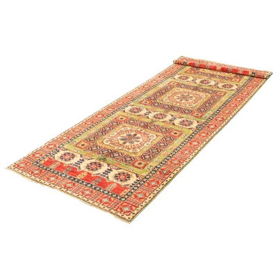 One-of-a-Kind Heddy Hand-Knotted New Age 5' x 19'4" Runner Wool Area Rug in Red | Wayfair North America