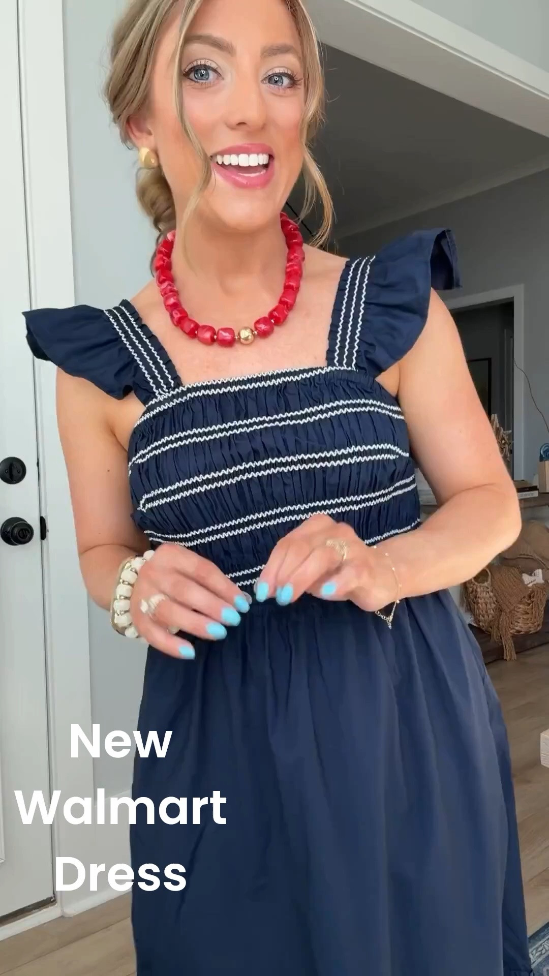 This navy Walmart dress is the definition of classic summer style! 💙 The smocked detailing, ruffle straps, and tiered hem create such a flattering silhouette. I love how timeless this one feels and it’s perfect for everything from vacations to summer celebrations and family gatherings.

✨ Classic navy color
✨ Smocked bodice for a flattering fit
✨ Comfortable and lightweight
✨ Easy to dress up or down

This one paired with the red accessories is giving major Americana vibes and I am obsessed!

#WalmartFashion #WalmartFinds #AmericanaStyle #PatrioticFashion #SummerDress #MaxiDress #AffordableStyle #WalmartStyle #RedWhiteAndBlue #SummerOutfit #VacationStyle #LTKFashion

#LTKootd #LTKPetite