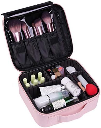VASKER Makeup Case Travel Makeup Bags Organizer for Women Professional Leather Cosmetic Bag Train... | Amazon (US)
