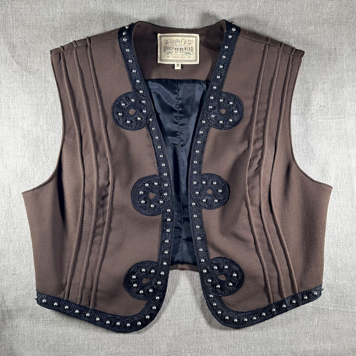 DOUBLE D RANCHWEAR CHARRO VEST Brown, Soutache & Studs, Sz M, $290 Beautiful | eBay US