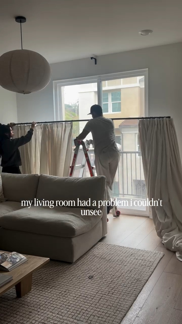 i finally fixed something that’s been bothering me in our living room for way too long… my curtains were too long and constantly dragging 😩

i always thought longer = better but nope. they were collecting dust, getting dirty, and making the whole space feel off

switched to the right length (just touching the floor) and it instantly made everything feel cleaner, taller, and actually finished

it’s such a small change but it made a huge difference in how the room feels day to day

save this if your curtains are doing too much
follow for more real-life home fixes + simple upgrades

details:

* color: ivory white 
* header style: triple tailor pleat
* panel width: 105”
* panel length: 103” (perfect floor-length for our home)
* liner: privacy shading 60–80% 
* trim border: none

🏷️ curtains, living room curtains, beautiful curtains, renter friendly homes and ideas, renter friendly hacks, renter friendly decor, small homes, small home decor