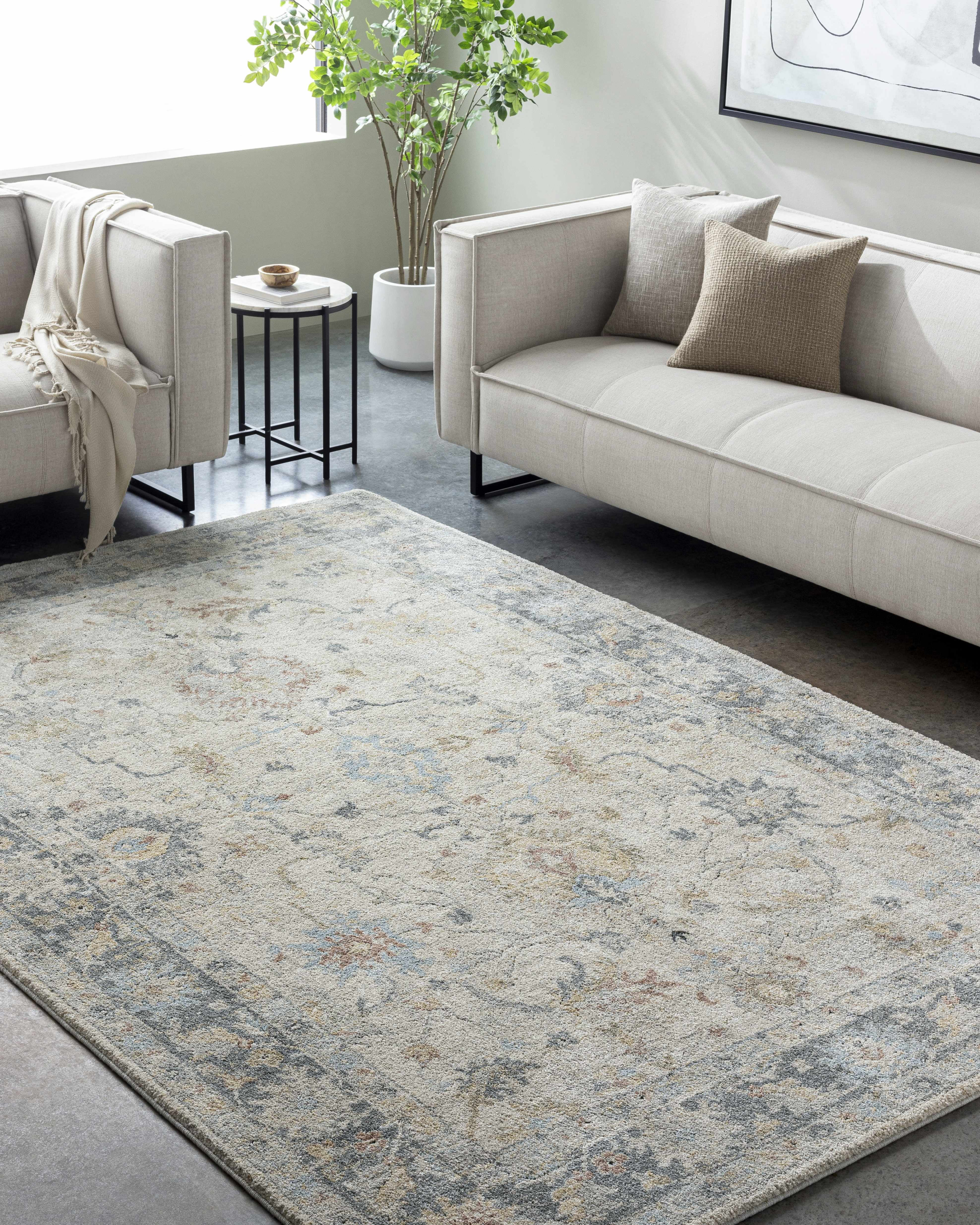 Hauteloom Ahmaud Living Room, Bedroom Area Rug - Traditional - High Pile - Beige, Light Gray, Gra... | Walmart (US)