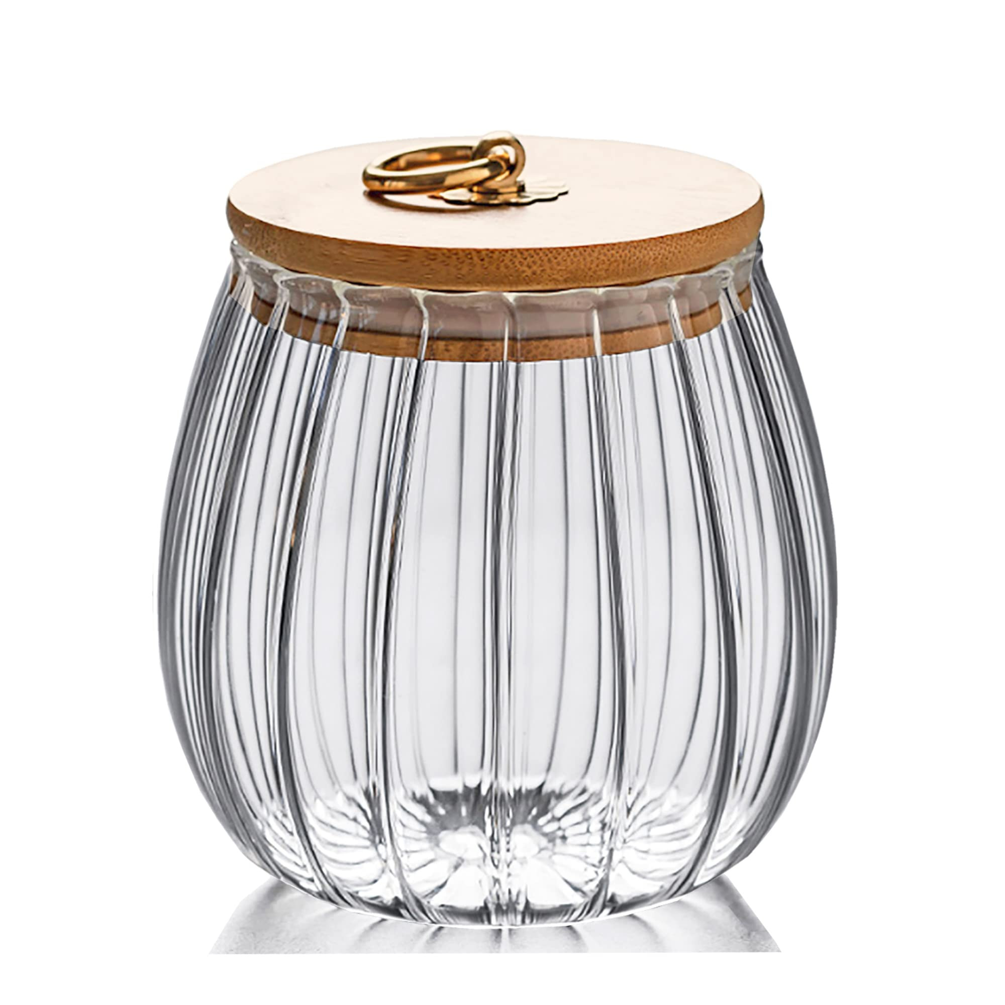 FANTESTICRYAN Glass Coffee Nuts Canister Airtight Storage Jar Petal Decorative Container with Bam... | Amazon (US)