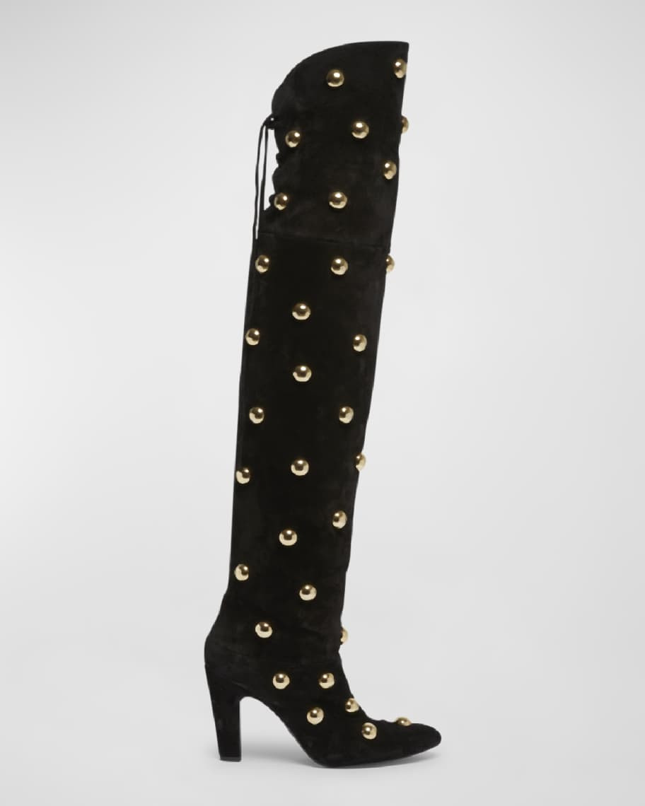 Eve Suede Stud Over-The-Knee Boots | Neiman Marcus