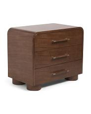 34x28 Origins Figured Sycamore Wood Three Drawer Nightstand | TJ Maxx