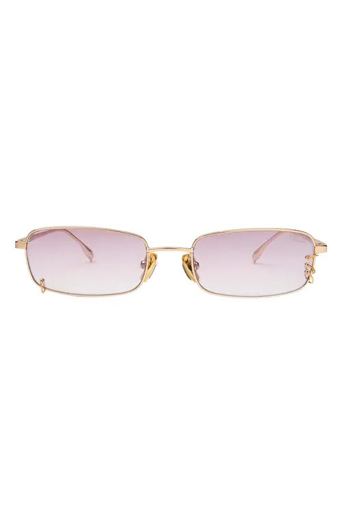 DEZI Hooked 54mm Rectangular Sunglasses in Gold /Pink Faded Flash at Nordstrom | Nordstrom