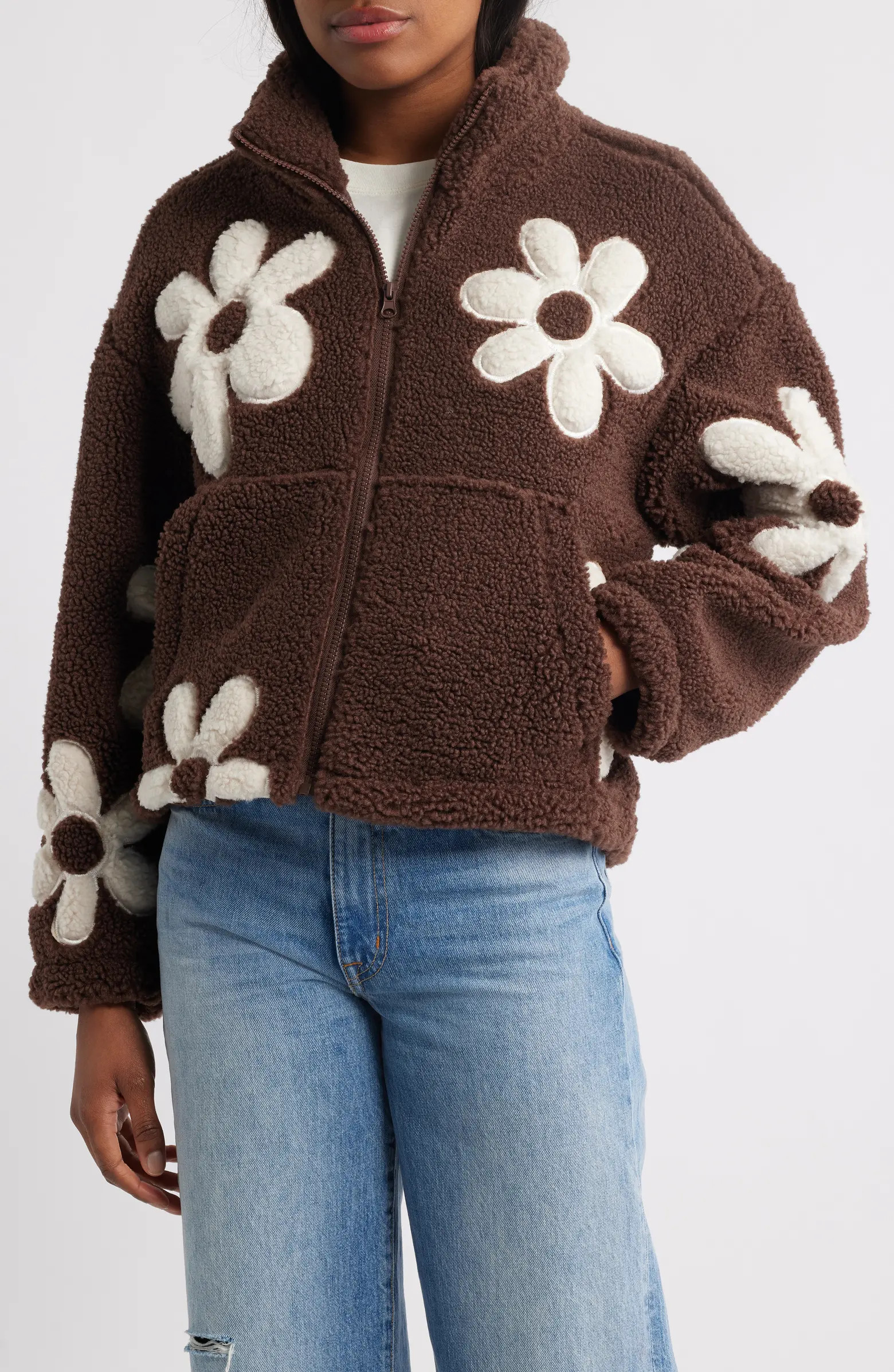 High Pile Fleece Floral Jacket | Nordstrom
