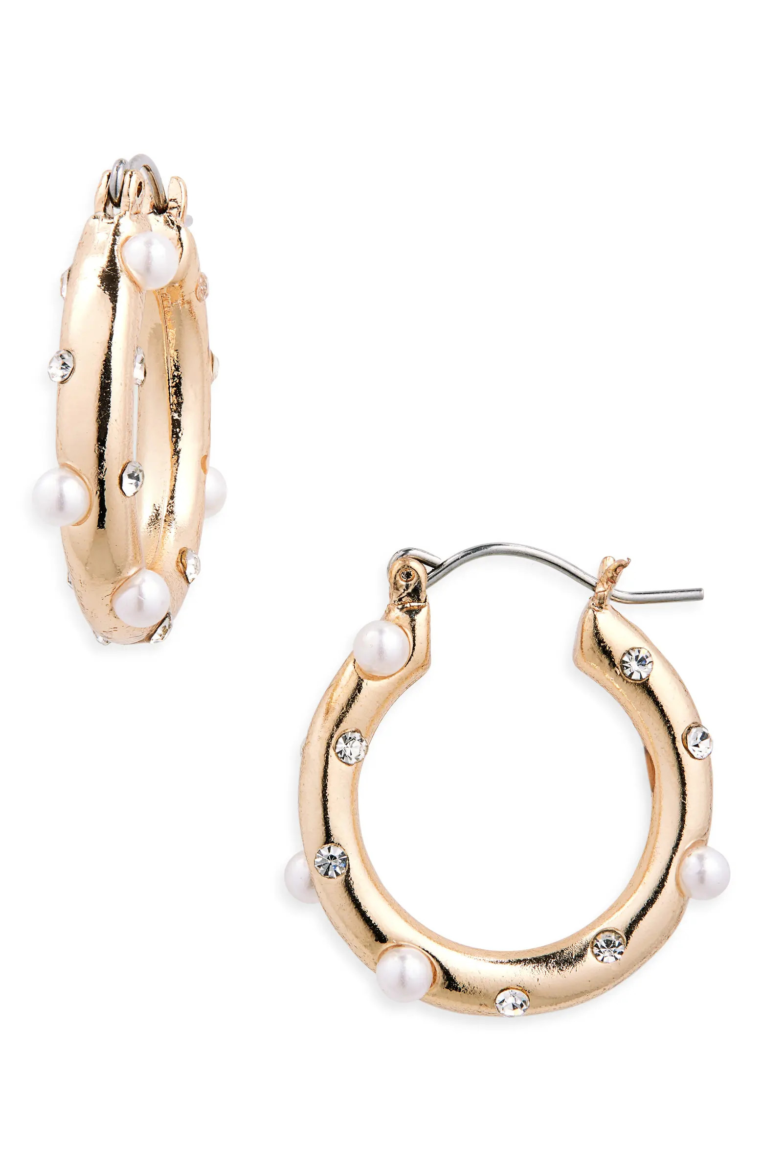 BP. Faux Pearl Hoop Earrings | Nordstrom | Nordstrom