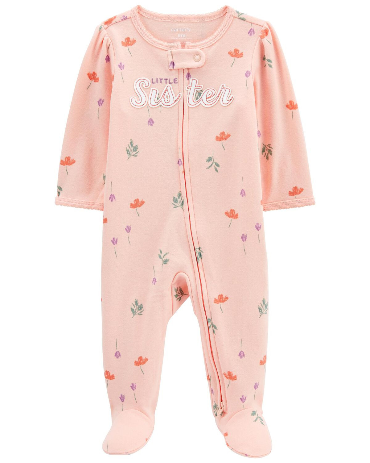 Pink Baby Little Sister 2-Way Zip Cotton Sleep & Play Pajamas | carters.com | Carter's