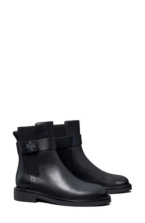 Tory Burch Double-T Chelsea Boot in Perfect Black /Perfect Black at Nordstrom, Size 8 | Nordstrom