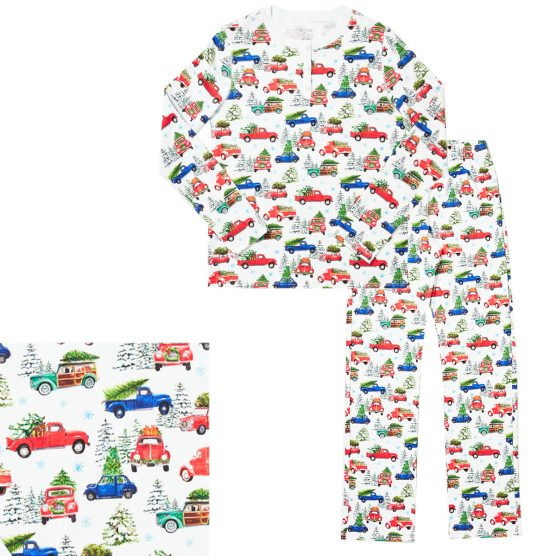 HART + LAND Women’s Organic Pima Cotton PJ Set – Christmas Tree Farm | The Tot