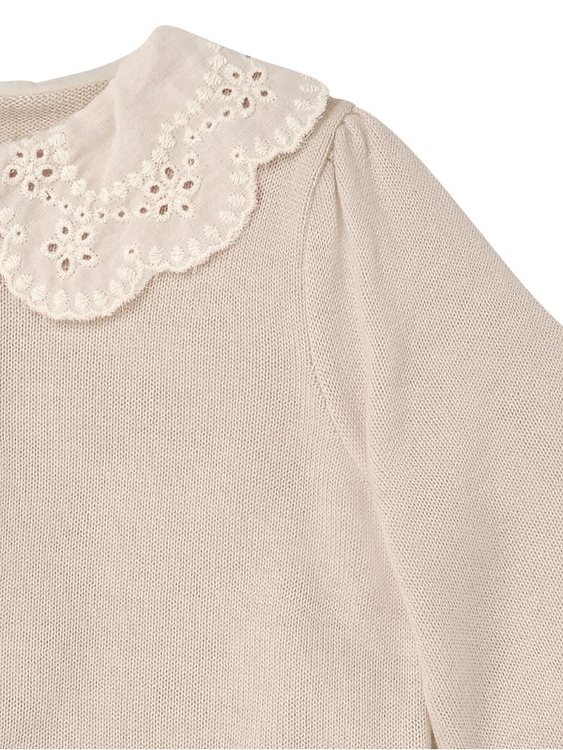 Modern Moments by Gerber Baby Girl Eyelet Collar Sweater, Sizes 0/3 Months - 24 Months | Walmart (US)