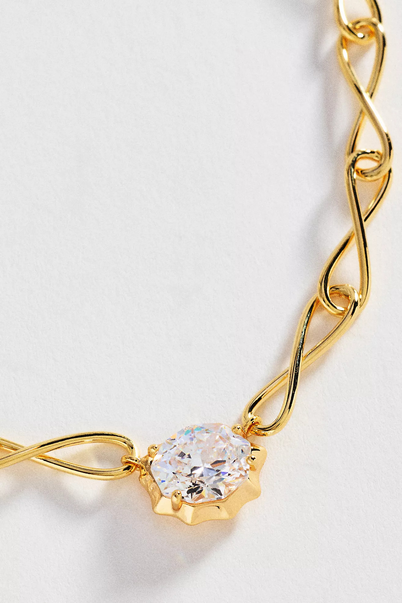 Twist Chain Bezel Crystal Necklace | Anthropologie (US)