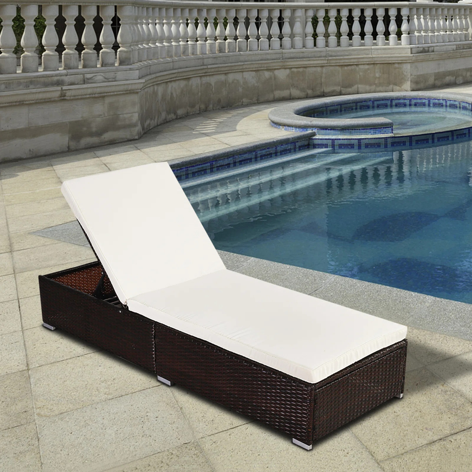 Latitude Run® Chakka Outdoor Reclining Chaise Lounge with Cushion & Reviews | Wayfair | Wayfair North America