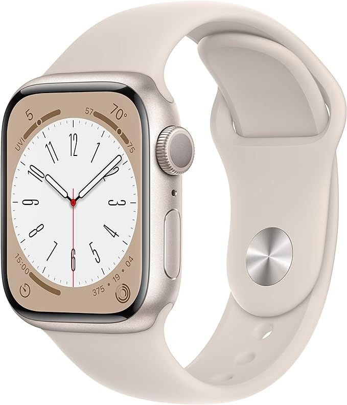 Apple Watch Series 8 [GPS 41mm] Smart Watch • w/Starlight Aluminum Case • with Starlight Spor... | Amazon (US)