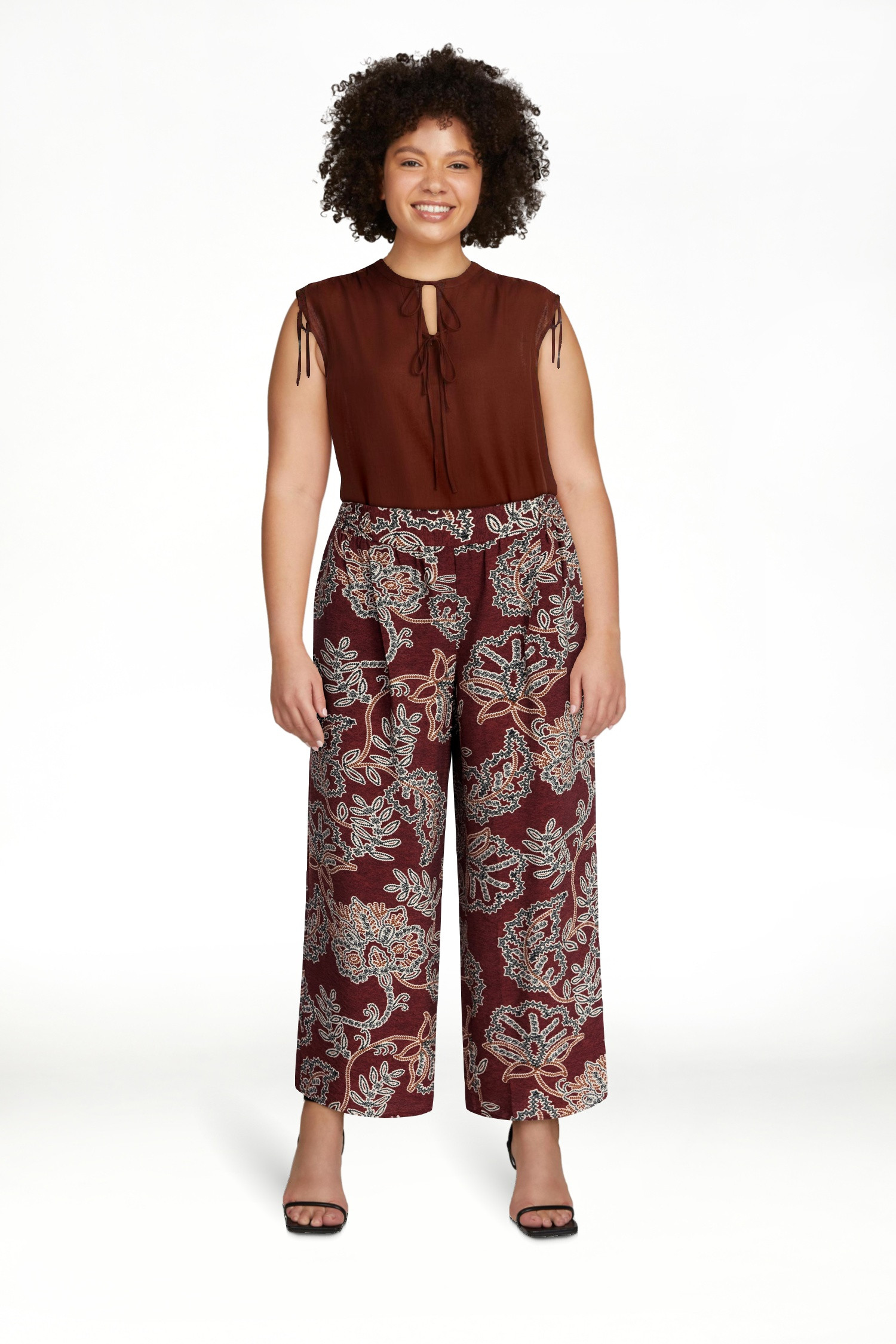 Time and Tru Women's Wide Leg Print Pants, Sizes XS-XXXL | Walmart (US)