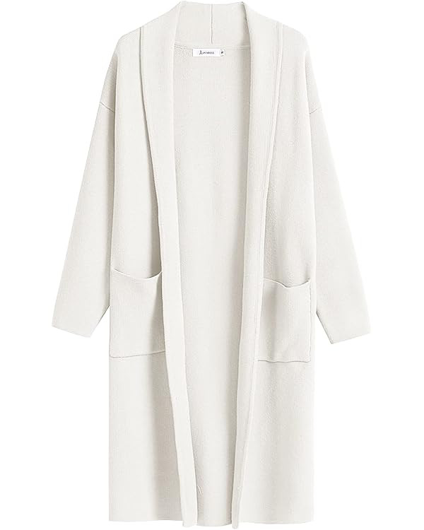 ANRABESS Women's 2023 Fall Cardigan Sweater Long Sleeve Open Front Lapel Coat Casual Knit Coatiga... | Amazon (US)