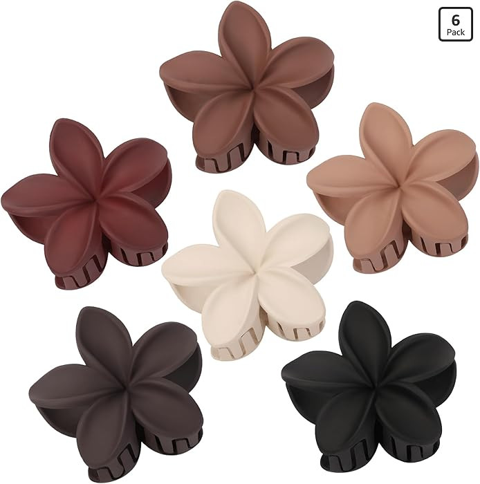 CHANDAT Flower Hair Clips 6 PCS Hawaiian Claw Clips for Vacation Hibiscus Hair Claw Cute Large Ha... | Amazon (US)