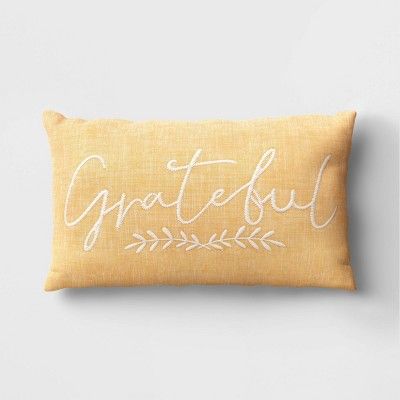 Lumbar Grateful Chambray Throw Pillow Yellow - Threshold™ | Target